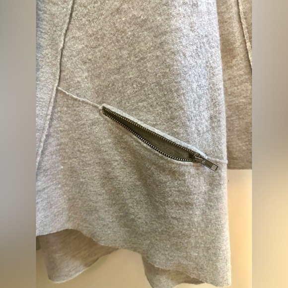 Eileen Fisher merino wool open-front cardigan in grey with zipper pockets XS - Picture 6 of 7